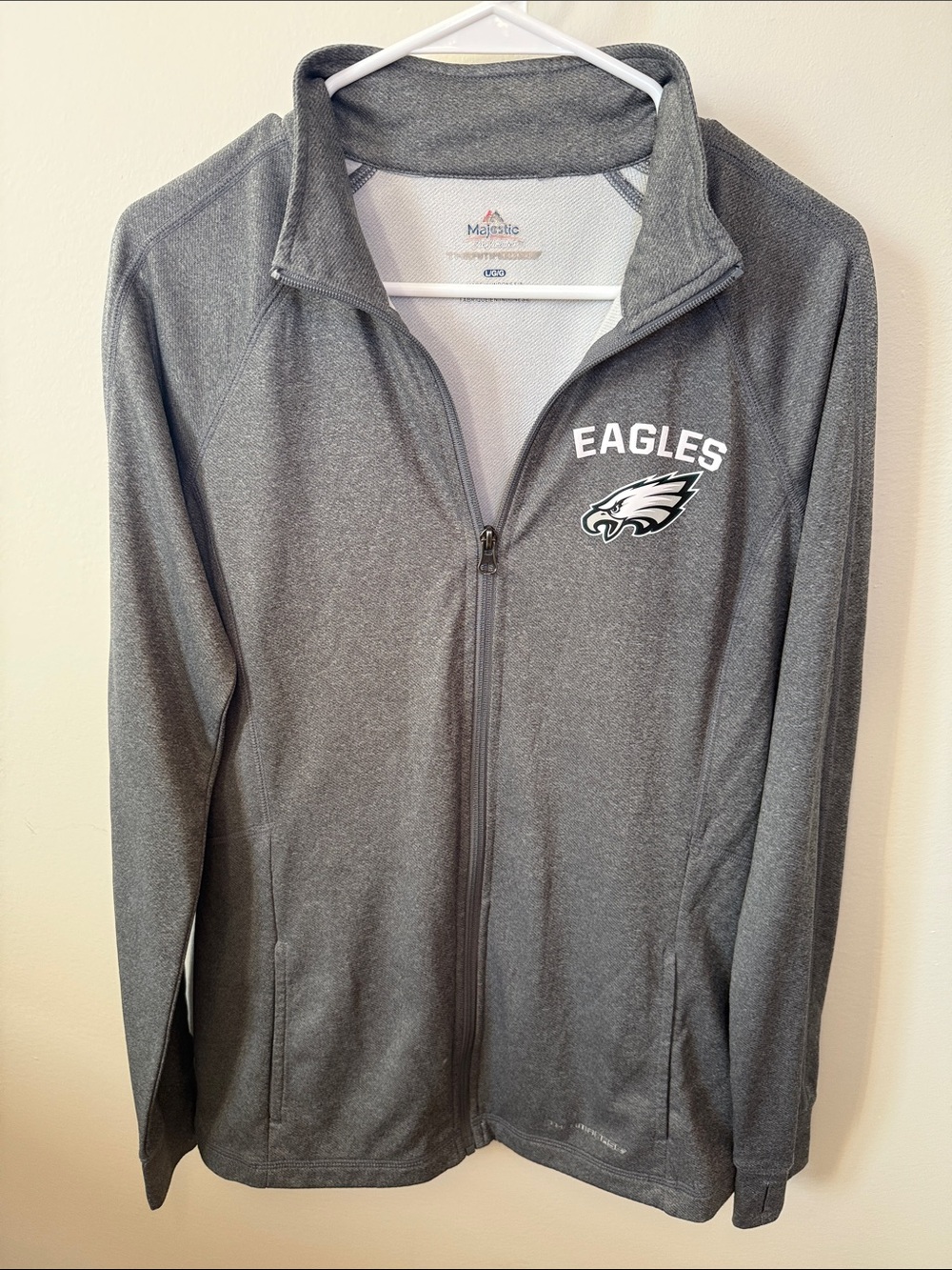 Women’s Majestic Gray Philadelphia Eagles Heathered Zip Jacket
